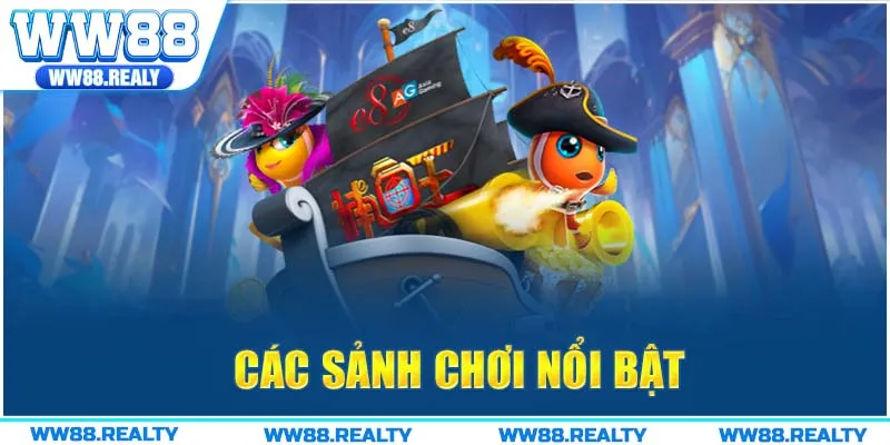 Các sảnh cung cấp trò chơi săn cá ăn xu tại WW88